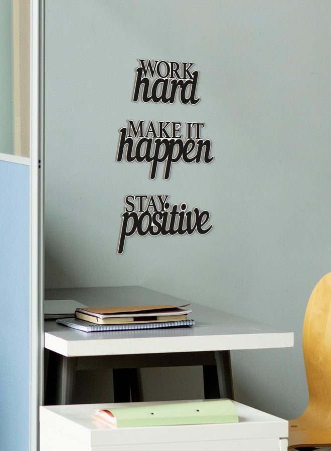 Putuo Decor Motivational Wall Decor Set of 3, Inspirational Wall Art “Work Hard Stay Positive Make It Happen” Positive Quotes Wall Decor for Home Office Dorm Classroom Decor - Image 4